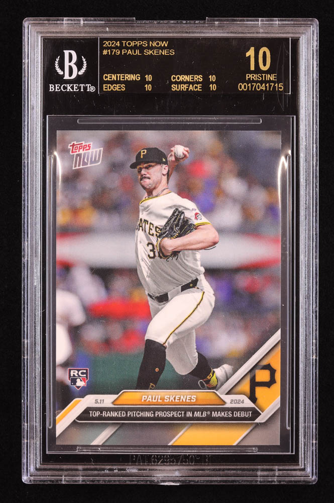 Paul Skenes 2024 Topps Now #179 RC (BGS Black Label 10) | Pristine 