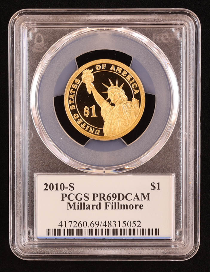 2010-S U.S. Presidential Proof $1 Coin - Millard Fillmore 13th President (PCGS PR69DCAM) at PristineAuction.com 2010-S U.S. Presidential Proof $1 Coin - Millard Fillmore 13th President (PCGS PR69DCAM) at PristineAuction.com