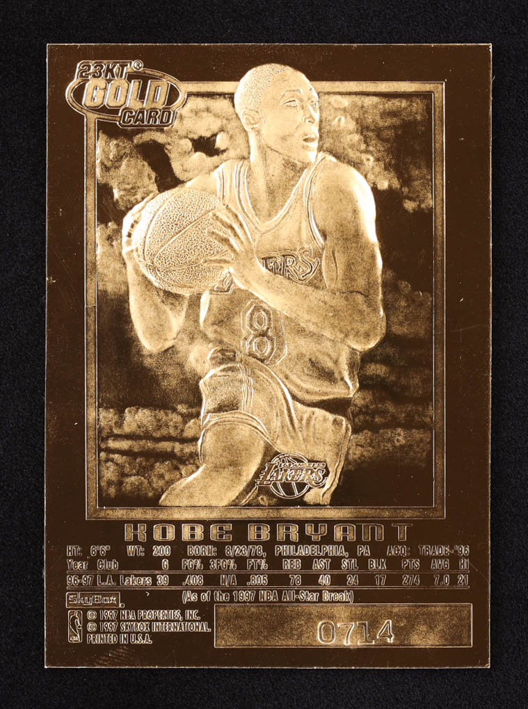 Kobe Bryant 1996-97 Skybox EX-2000 Purple Signature 23Kt Gold RC at PristineAuction.com Kobe Bryant 1996-97 Skybox EX-2000 Purple Signature 23Kt Gold RC at PristineAuction.com