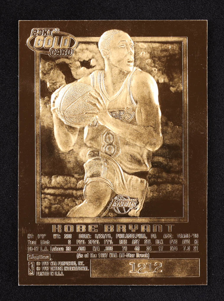 Kobe Bryant 1996-97 Skybox EX-2000 Purple Signature 23Kt Gold RC at PristineAuction.com Kobe Bryant 1996-97 Skybox EX-2000 Purple Signature 23Kt Gold RC at PristineAuction.com