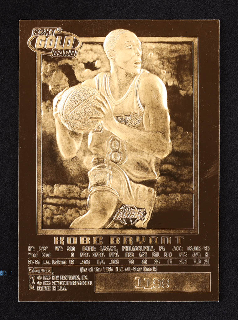 Kobe Bryant 1996-97 Skybox EX-2000 Purple Signature 23Kt Gold RC at PristineAuction.com Kobe Bryant 1996-97 Skybox EX-2000 Purple Signature 23Kt Gold RC at PristineAuction.com