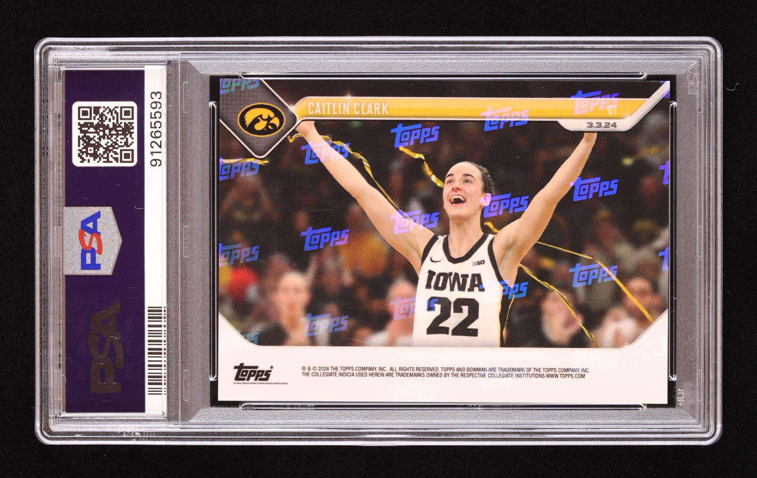 Caitlin Clark 2023-24 Bowman University Now #61 RC (PSA 10) at PristineAuction.com Caitlin Clark 2023-24 Bowman University Now #61 RC (PSA 10) at PristineAuction.com