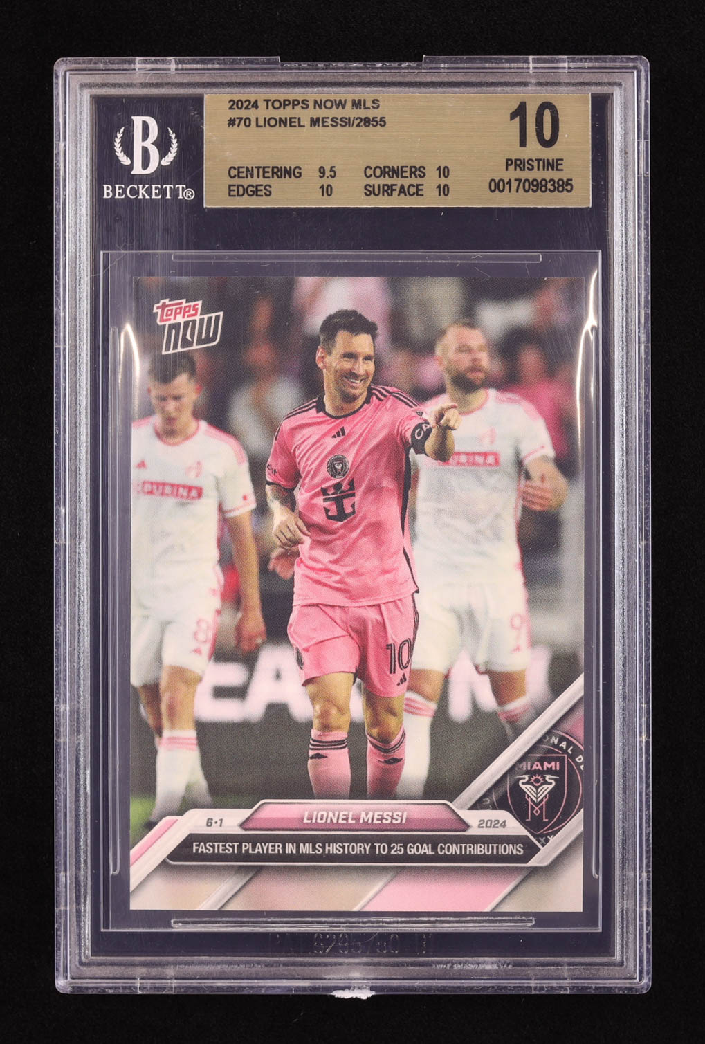 Lionel Messi 2024 Topps Now MLS #70 (BGS 10) at PristineAuction.com Lionel Messi 2024 Topps Now MLS #70 (BGS 10) at PristineAuction.com