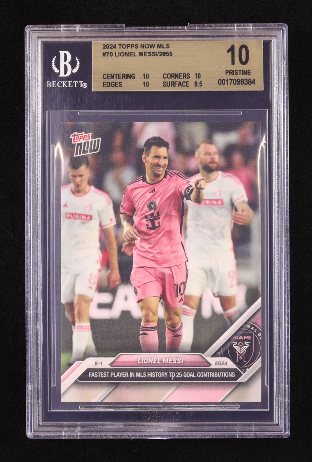 Lionel Messi 2024 Topps Now MLS #70 (BGS 10) at PristineAuction.com Lionel Messi 2024 Topps Now MLS #70 (BGS 10) at PristineAuction.com