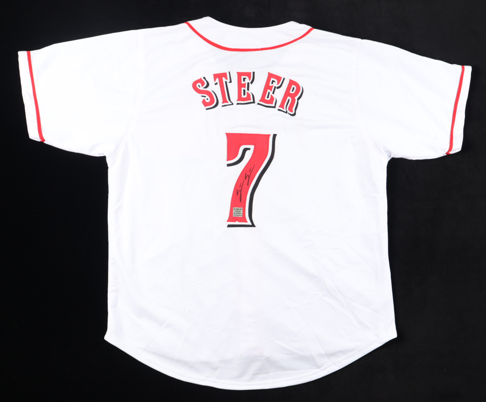 Spencer Steer Signed Jersey (Playball Ink) at PristineAuction.com Spencer Steer Signed Jersey (Playball Ink) at PristineAuction.com
