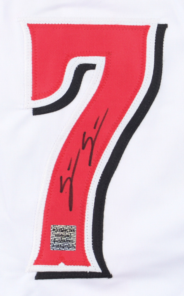 Spencer Steer Signed Jersey (Playball Ink) at PristineAuction.com Spencer Steer Signed Jersey (Playball Ink) at PristineAuction.com