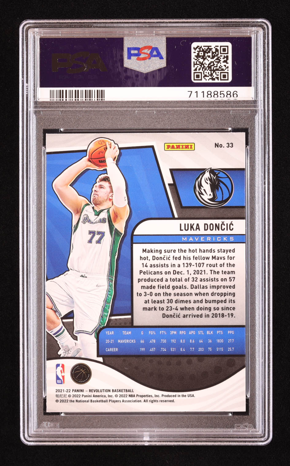 Luka Doncic 2021-22 Panini Revolution #33 (PSA 10) at PristineAuction.com Luka Doncic 2021-22 Panini Revolution #33 (PSA 10) at PristineAuction.com