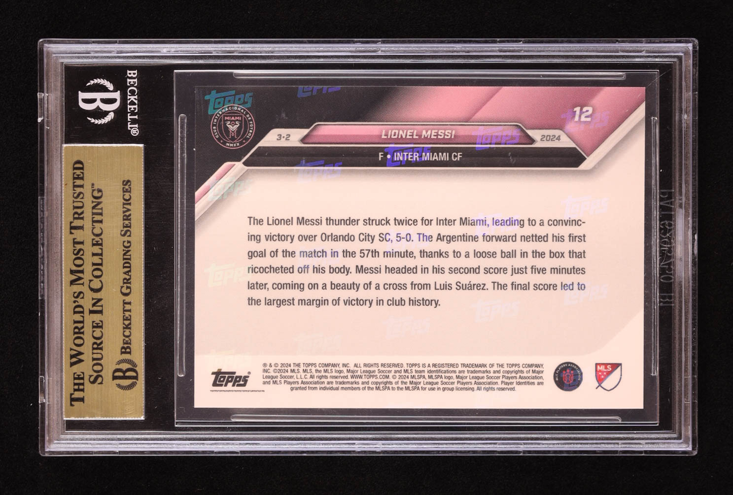 Lionel Messi 2024 Topps Now MLS #70 (BGS 10) at PristineAuction.com Lionel Messi 2024 Topps Now MLS #70 (BGS 10) at PristineAuction.com