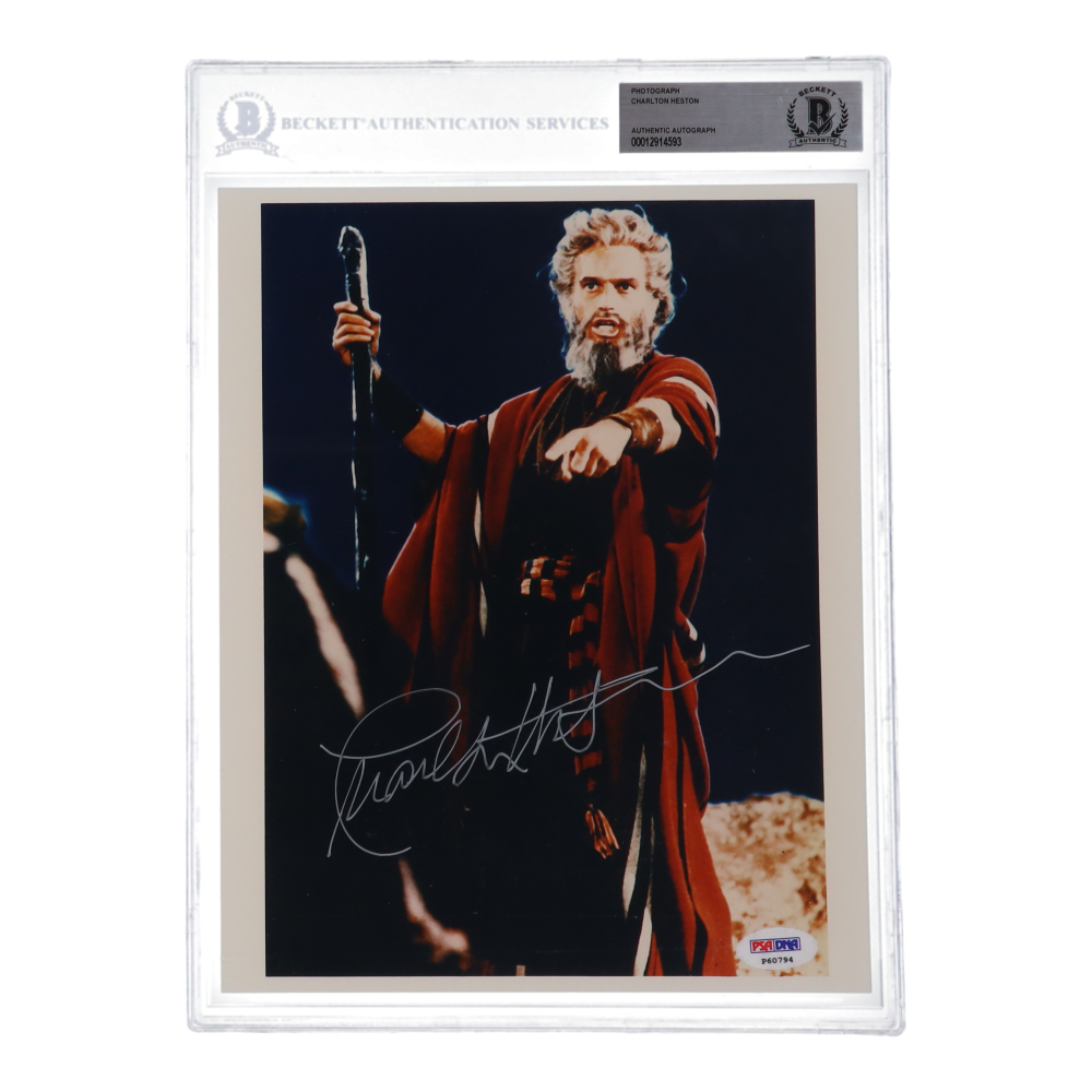 Charlton Heston Signed "The Ten Commandments" 8x10 Photo (BGS) at PristineAuction.com