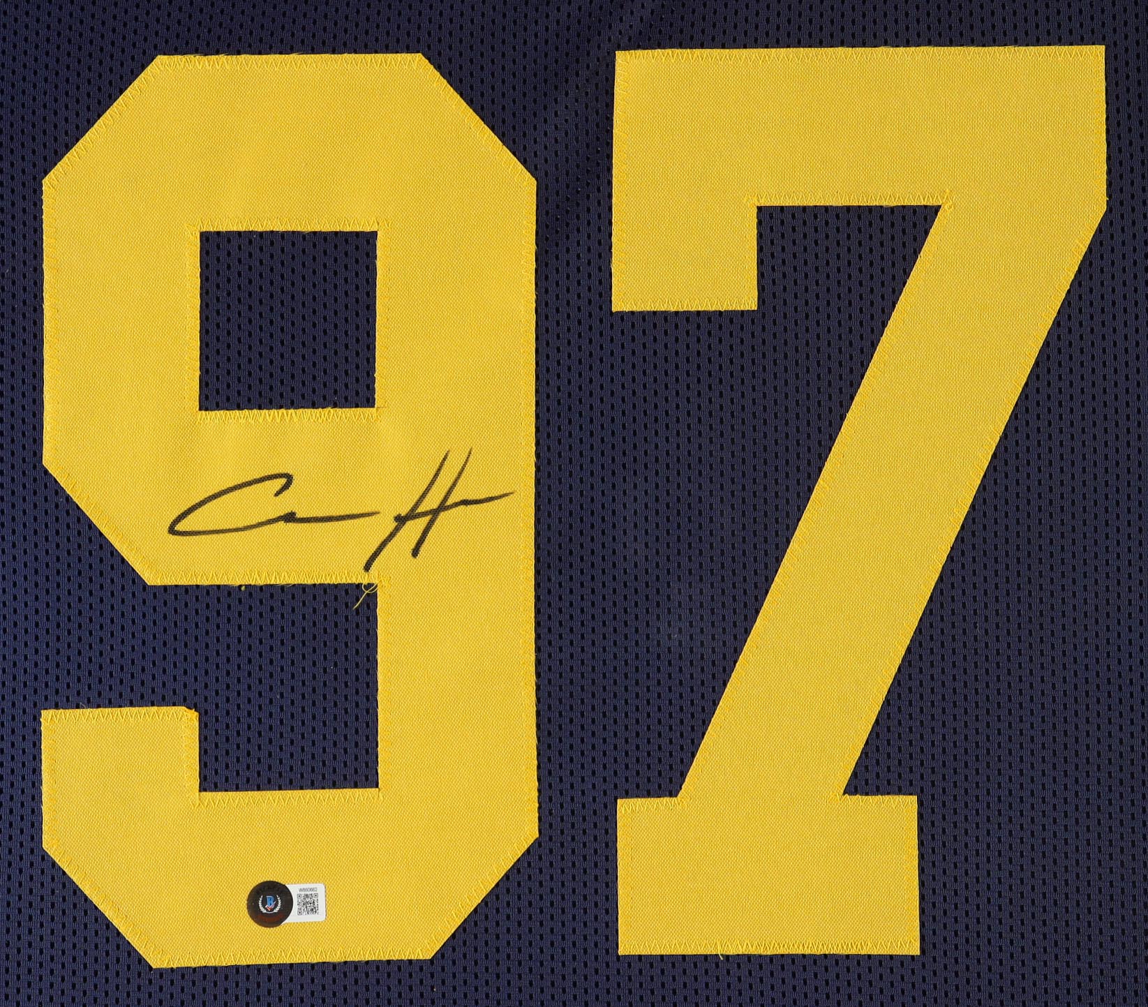 Aidan Hutchinson Signed Custom Framed Jersey Display (Beckett) at PristineAuction.com Aidan Hutchinson Signed Custom Framed Jersey Display (Beckett) at PristineAuction.com