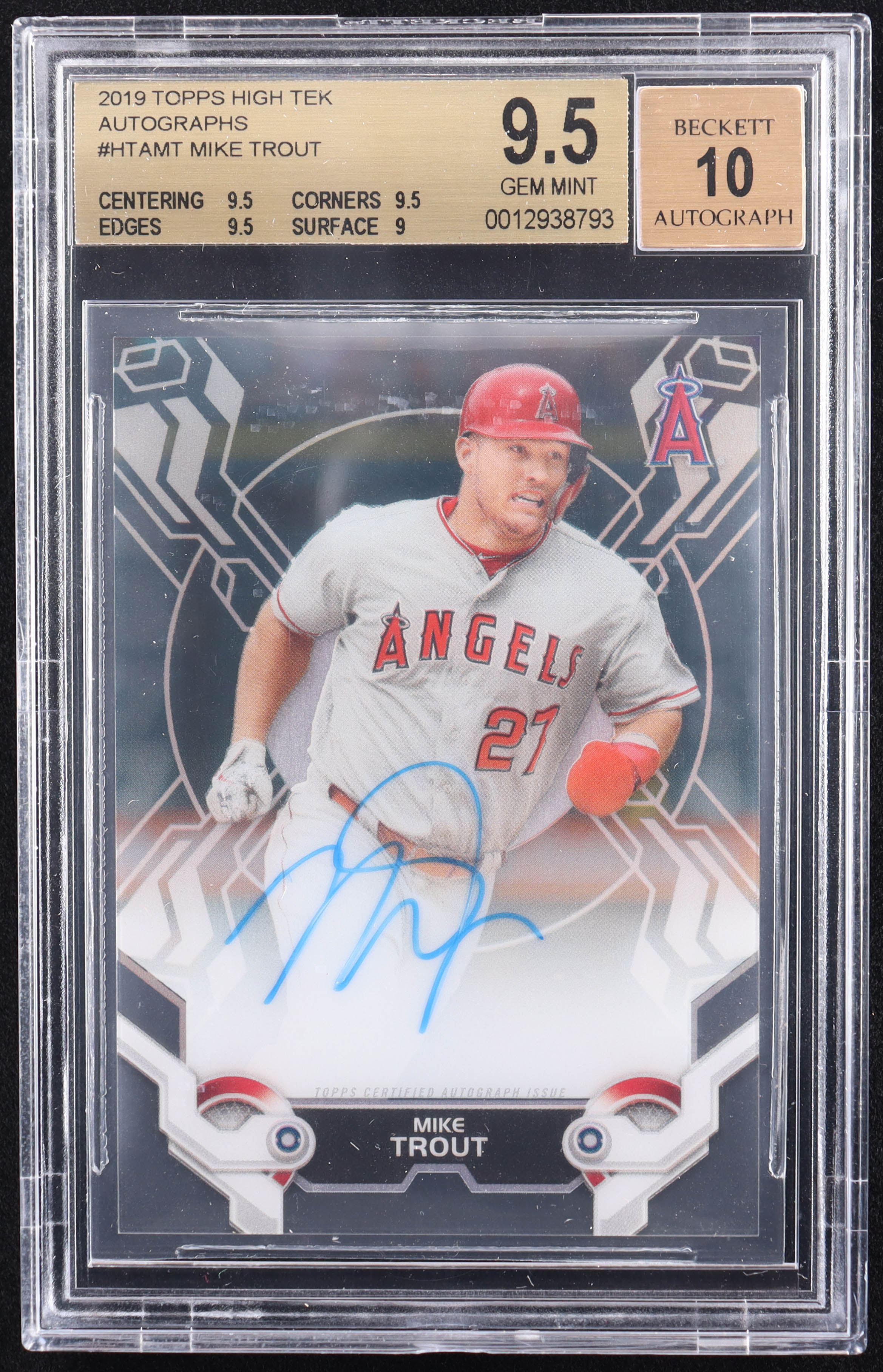Mike Trout 2019 Topps High Tek Autographs #HTAMT (BGS 9.5 | Auto 10) at PristineAuction.com Mike Trout 2019 Topps High Tek Autographs #HTAMT (BGS 9.5 | Auto 10) at PristineAuction.com