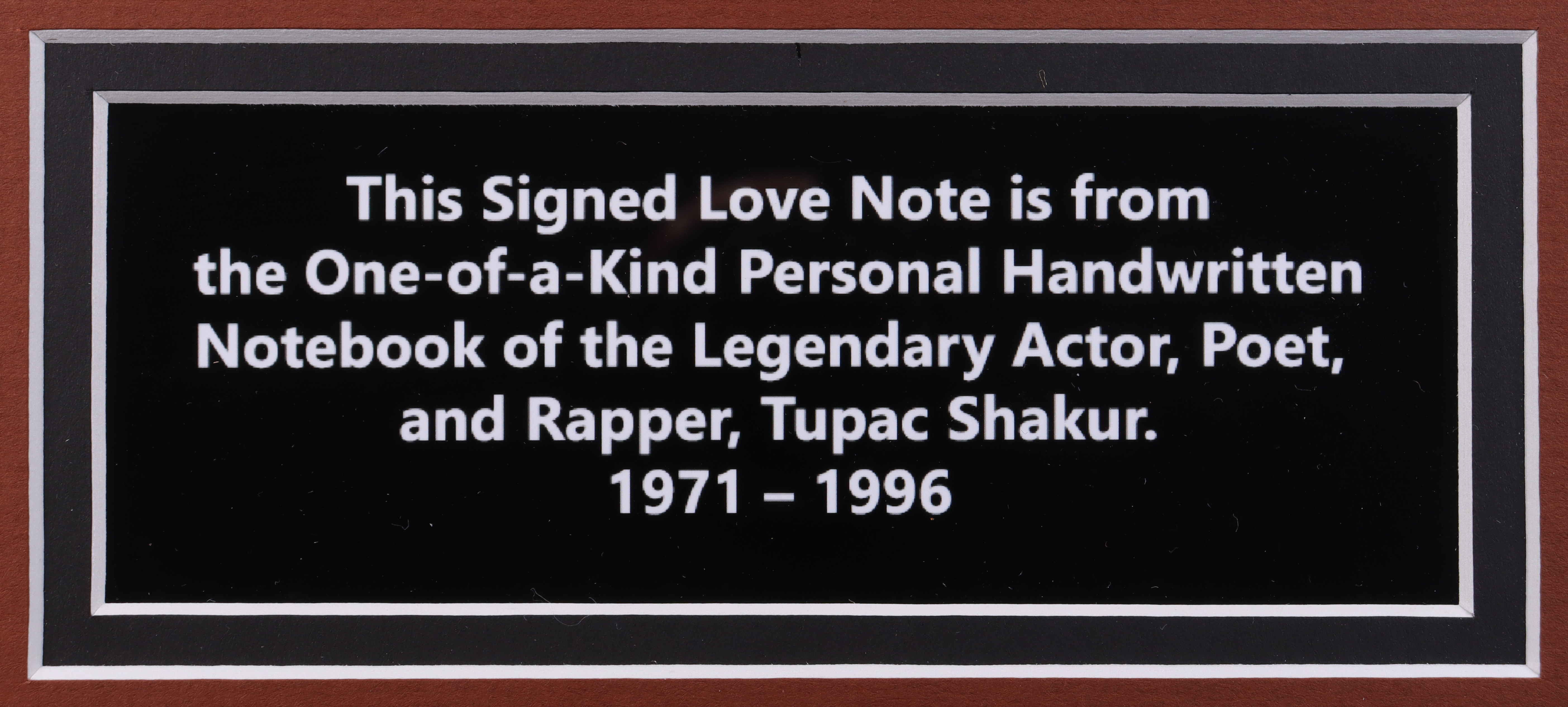 Tupac Shakur Signed & Hand-Written Custom Framed Love Note Display (JSA LOA) at PristineAuction.com Tupac Shakur Signed & Hand-Written Custom Framed Love Note Display (JSA LOA) at PristineAuction.com