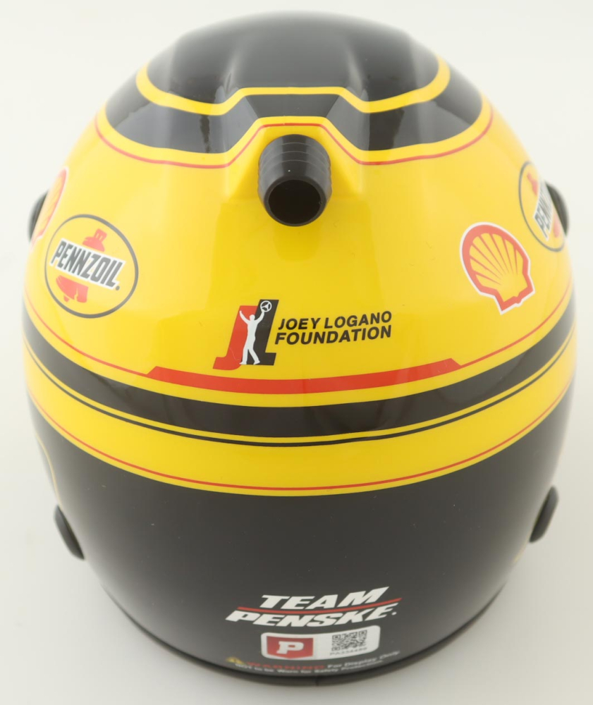Joey Logano Signed Pennzoil 1 2 Scale NASCAR Mini Helmet PA 