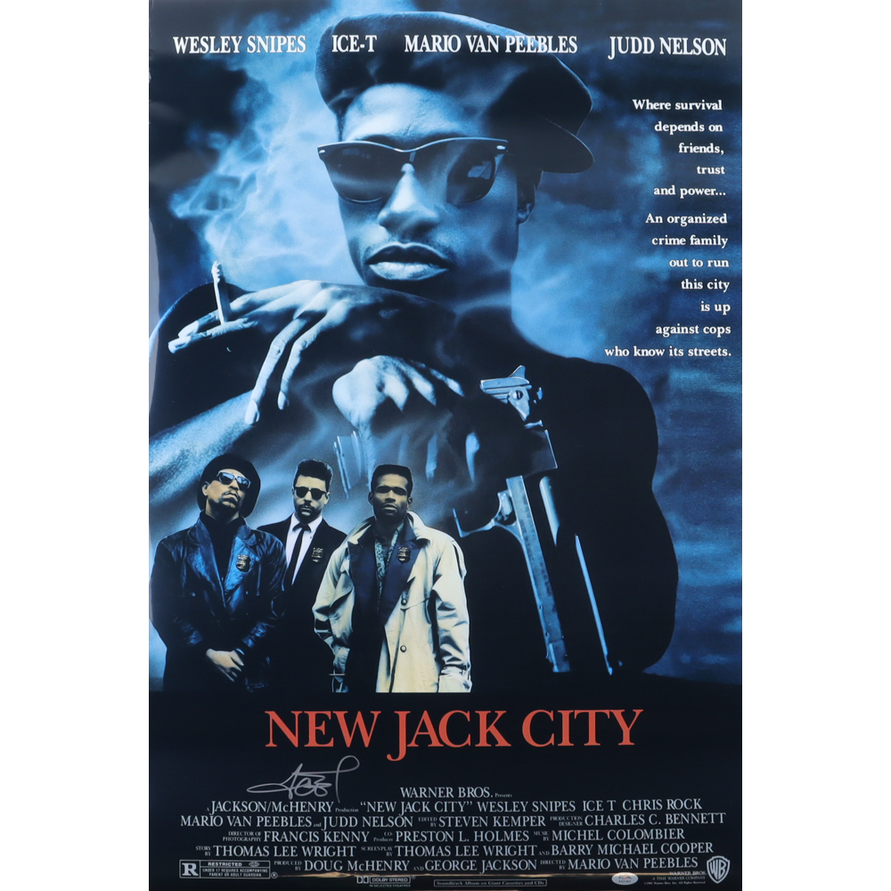 Ice t signed new jack city 24x35 movie poster psa pristine auction