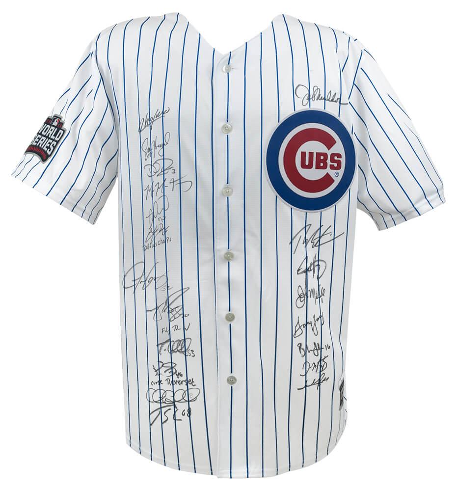 2016 Cubs Majestic "Joe Maddon" Jersey Team-Signed By (20) with Joe Maddon, Aroldis Chapman, David Ross, Jorge Soler (Schwartz) at PristineAuction.com 2016 Cubs Majestic "Joe Maddon" Jersey Team-Signed By (20) with Joe Maddon, Aroldis Chapman, David Ross, Jorge Soler (Schwartz) at PristineAuction.com