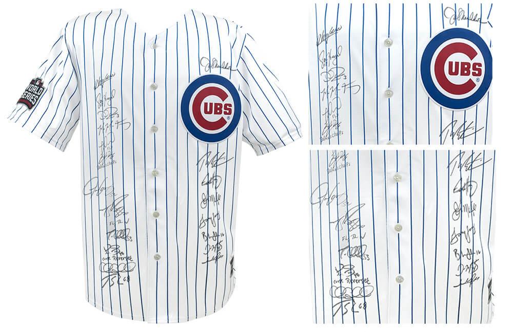 2016 Cubs Majestic "Joe Maddon" Jersey Team-Signed By (20) with Joe Maddon, Aroldis Chapman, David Ross, Jorge Soler (Schwartz) at PristineAuction.com 2016 Cubs Majestic "Joe Maddon" Jersey Team-Signed By (20) with Joe Maddon, Aroldis Chapman, David Ross, Jorge Soler (Schwartz) at PristineAuction.com
