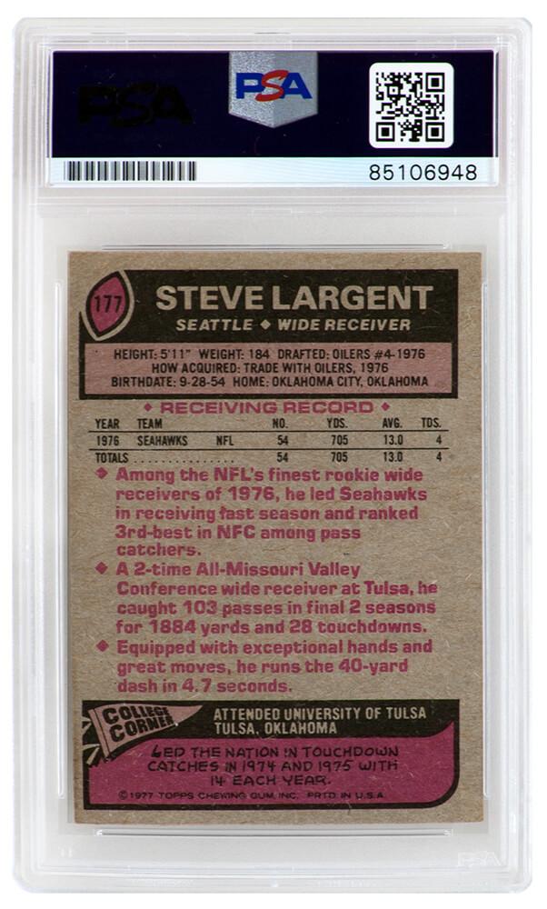 Steve Largent Signed 1977 Topps #177 Inscribed "HOF '95" (PSA) at PristineAuction.com Steve Largent Signed 1977 Topps #177 Inscribed "HOF '95" (PSA) at PristineAuction.com