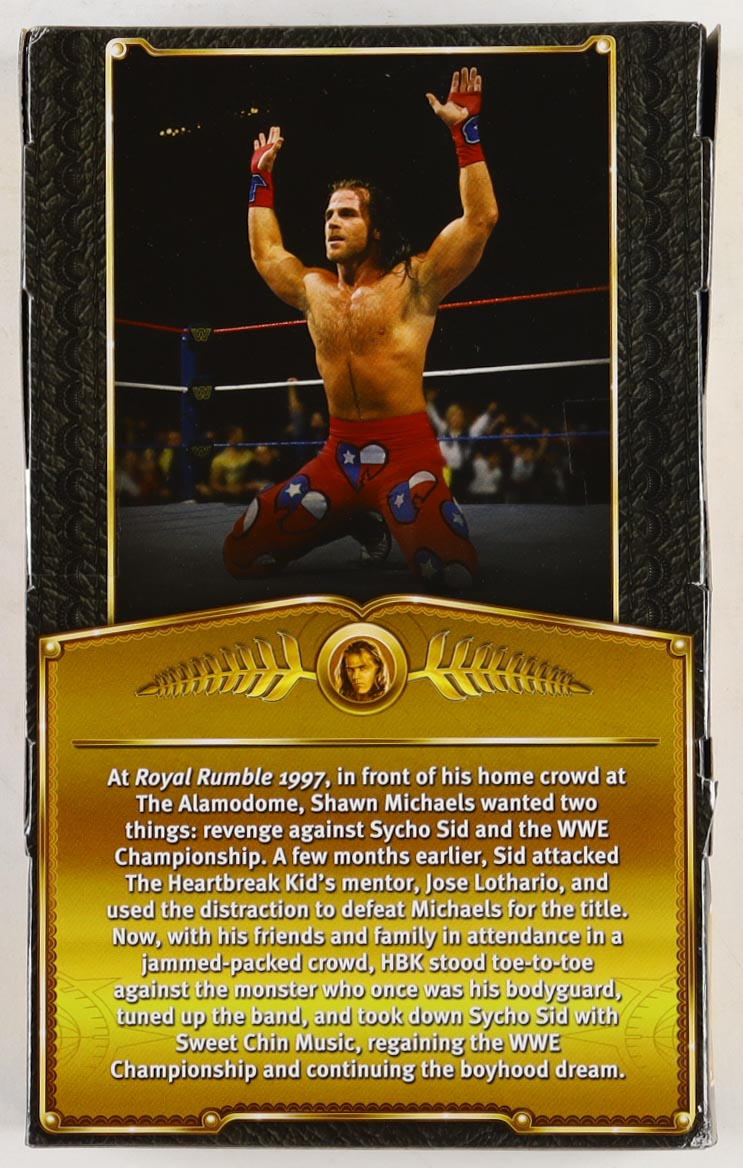 Shawn Michaels Signed WWE Defining Moments Action Figure Inscribed "HBK" (Beckett) at PristineAuction.com Shawn Michaels Signed WWE Defining Moments Action Figure Inscribed "HBK" (Beckett) at PristineAuction.com