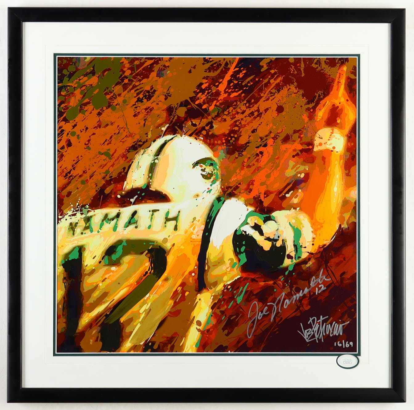 Joe Namath Signed LE Jets Custom Framed Art Print Display (JSA) at PristineAuction.com Joe Namath Signed LE Jets Custom Framed Art Print Display (JSA) at PristineAuction.com
