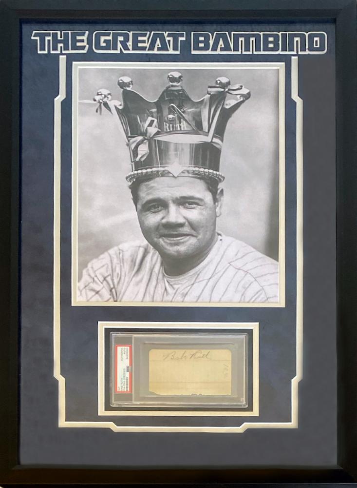 Babe Ruth Signed Yankees Custom Framed Cut Display (PSA) at PristineAuction.com Babe Ruth Signed Yankees Custom Framed Cut Display (PSA) at PristineAuction.com