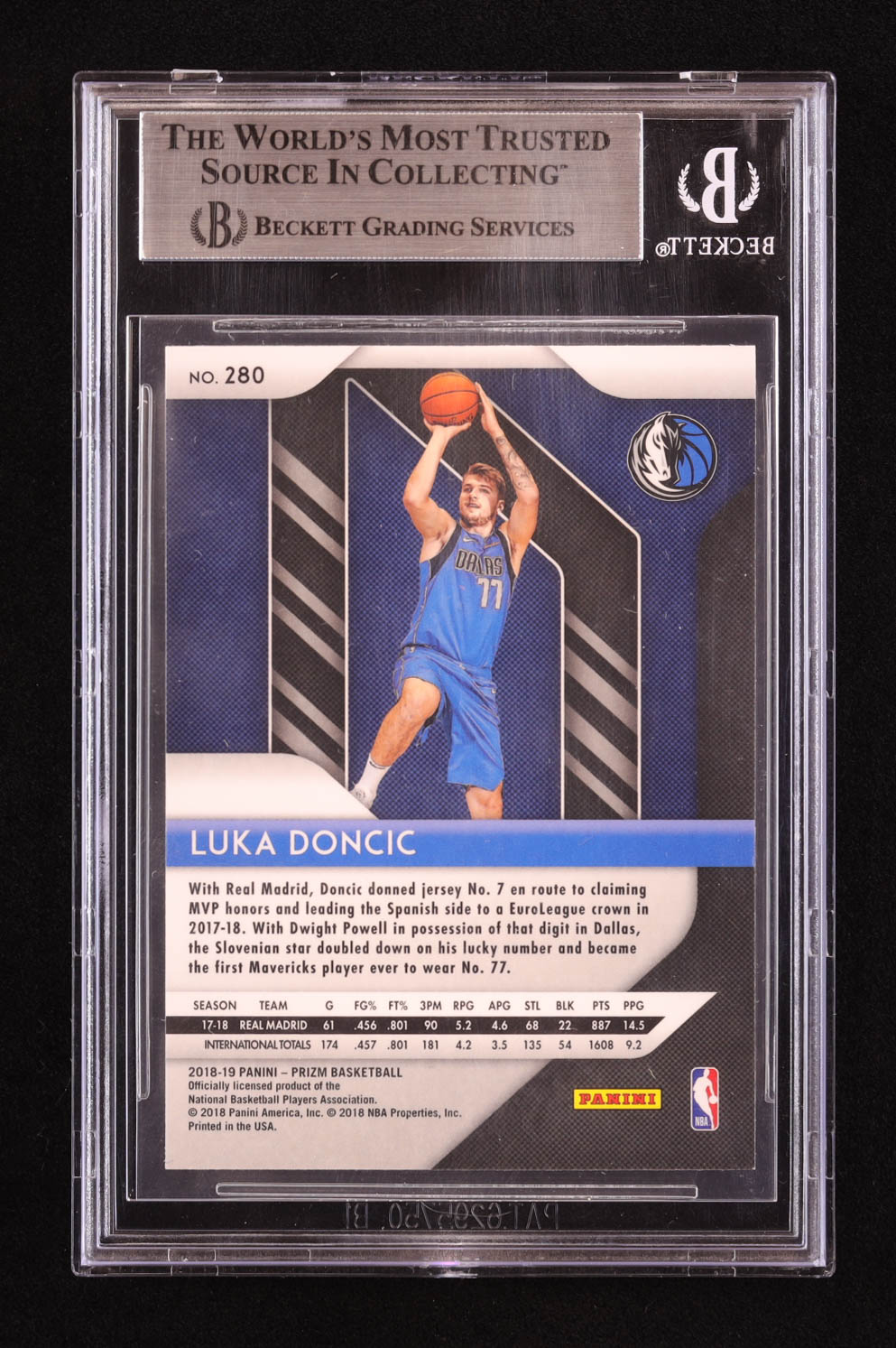 Luka Doncic Signed 2018-19 Panini Prizm #280 RC (BGS) at PristineAuction.com Luka Doncic Signed 2018-19 Panini Prizm #280 RC (BGS) at PristineAuction.com