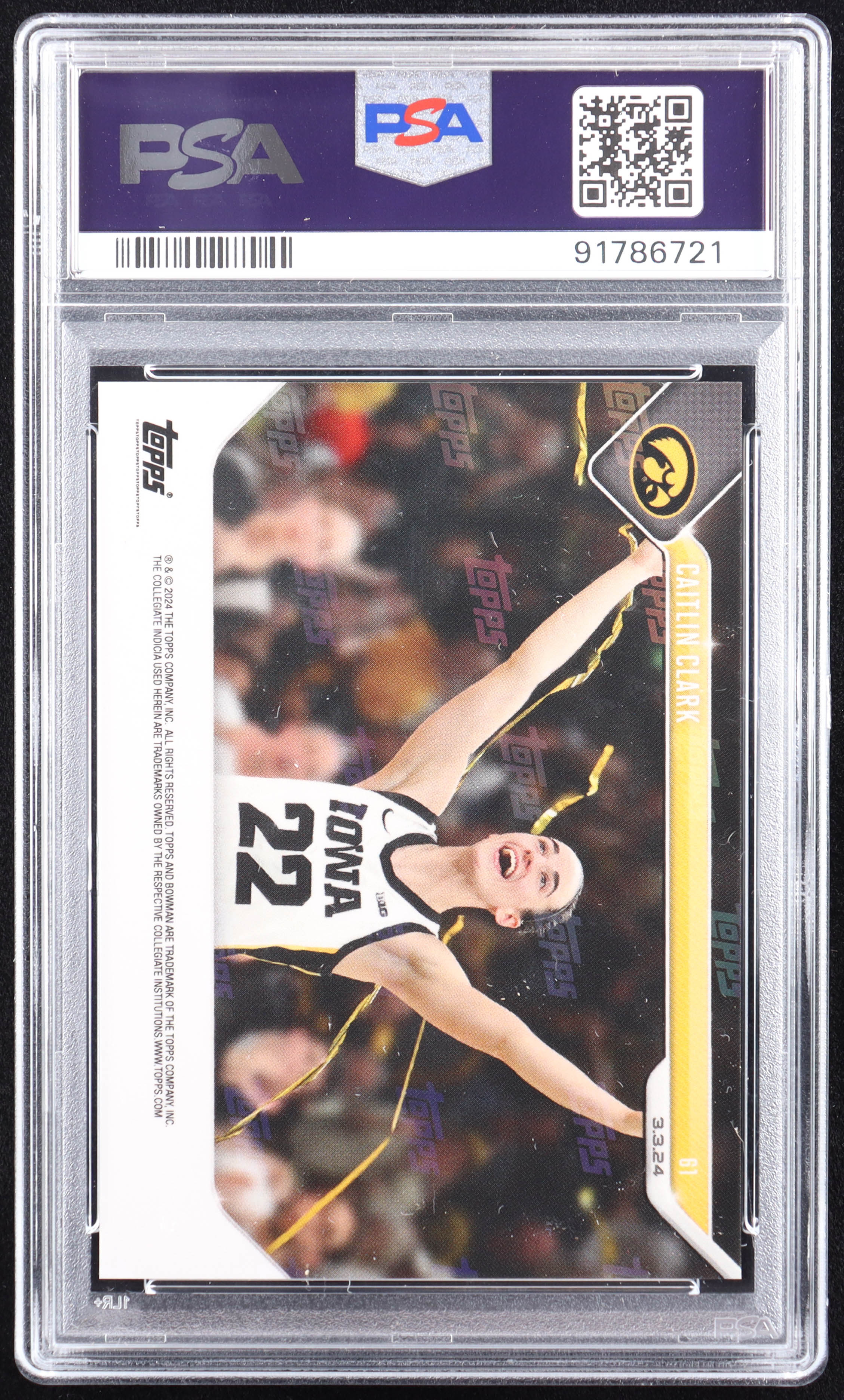Caitlin Clark 2023-24 Bowman University Now #61 RC (PSA 10) at PristineAuction.com Caitlin Clark 2023-24 Bowman University Now #61 RC (PSA 10) at PristineAuction.com