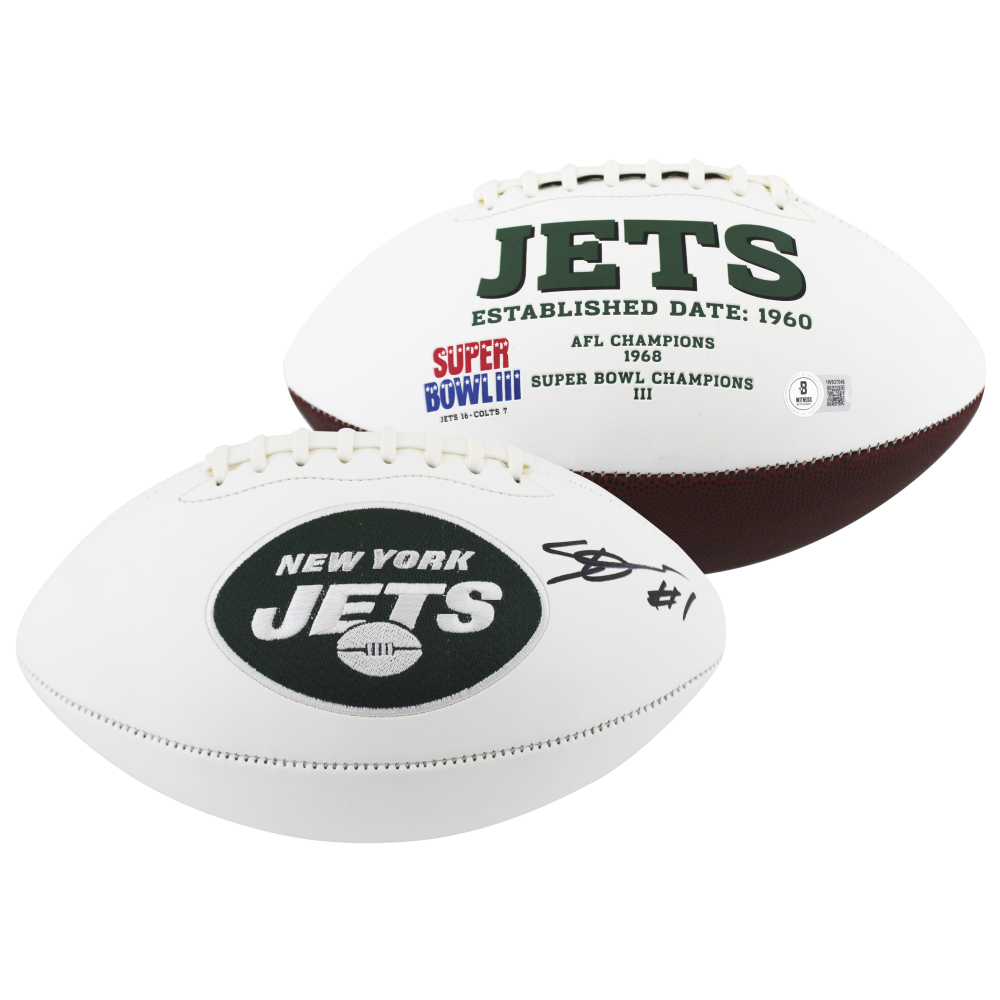 Ahmad "Sauce" Gardner Signed Jets Logo Football (Beckett) | Pristine ...