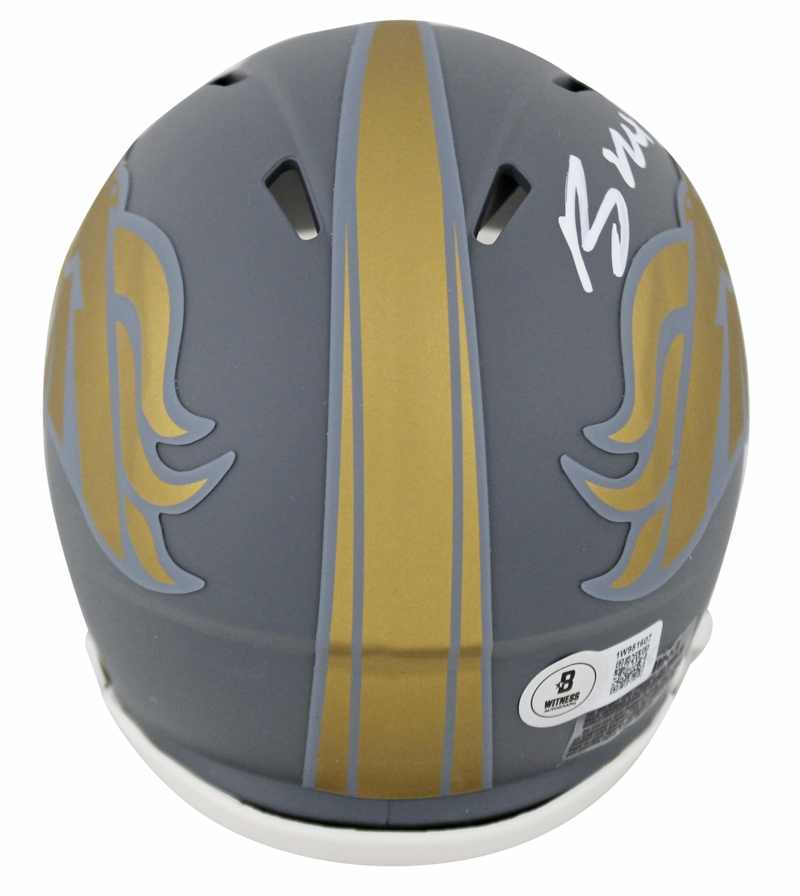 Bo Nix Signed Broncos Slate Alternate Speed Mini Helmet (Beckett) at PristineAuction.com Bo Nix Signed Broncos Slate Alternate Speed Mini Helmet (Beckett) at PristineAuction.com