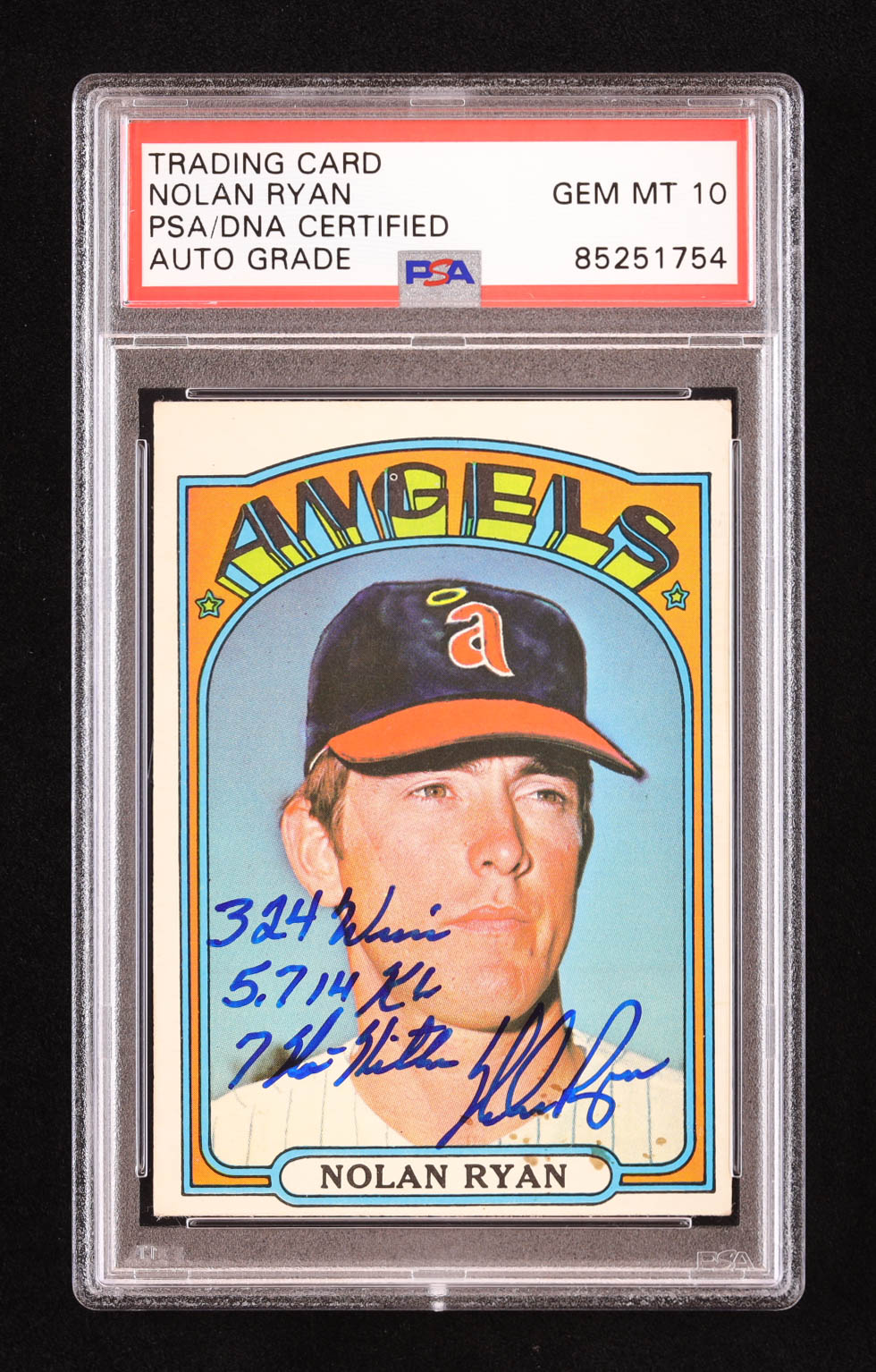 Nolan Ryan Signed 1972 Topps #595 with Multiple Inscriptions (PSA | Autograph Graded PSA 10) at PristineAuction.com Nolan Ryan Signed 1972 Topps #595 with Multiple Inscriptions (PSA | Autograph Graded PSA 10) at PristineAuction.com