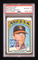 Nolan Ryan Signed 1972 Topps #595 with Multiple Inscriptions (PSA | Autograph Graded PSA 10) at PristineAuction.com
