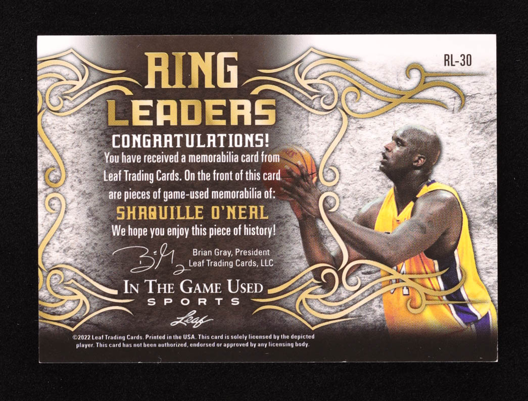 Shaquille O'Neal 2022 ITG Used Sports Ring Leaders Red Pattern #RL30 #50/50 at PristineAuction.com Shaquille O'Neal 2022 ITG Used Sports Ring Leaders Red Pattern #RL30 #50/50 at PristineAuction.com