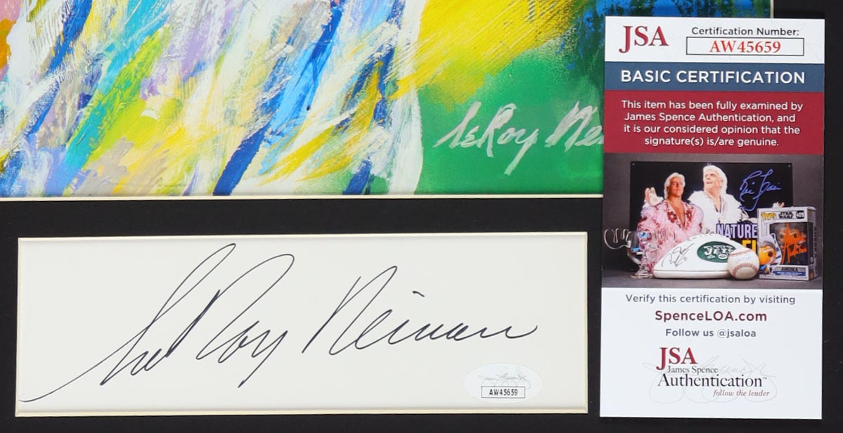 LeRoy Neiman Signed "Jackie Robinson" Custom Framed Cut Display (JSA) at PristineAuction.com LeRoy Neiman Signed "Jackie Robinson" Custom Framed Cut Display (JSA) at PristineAuction.com