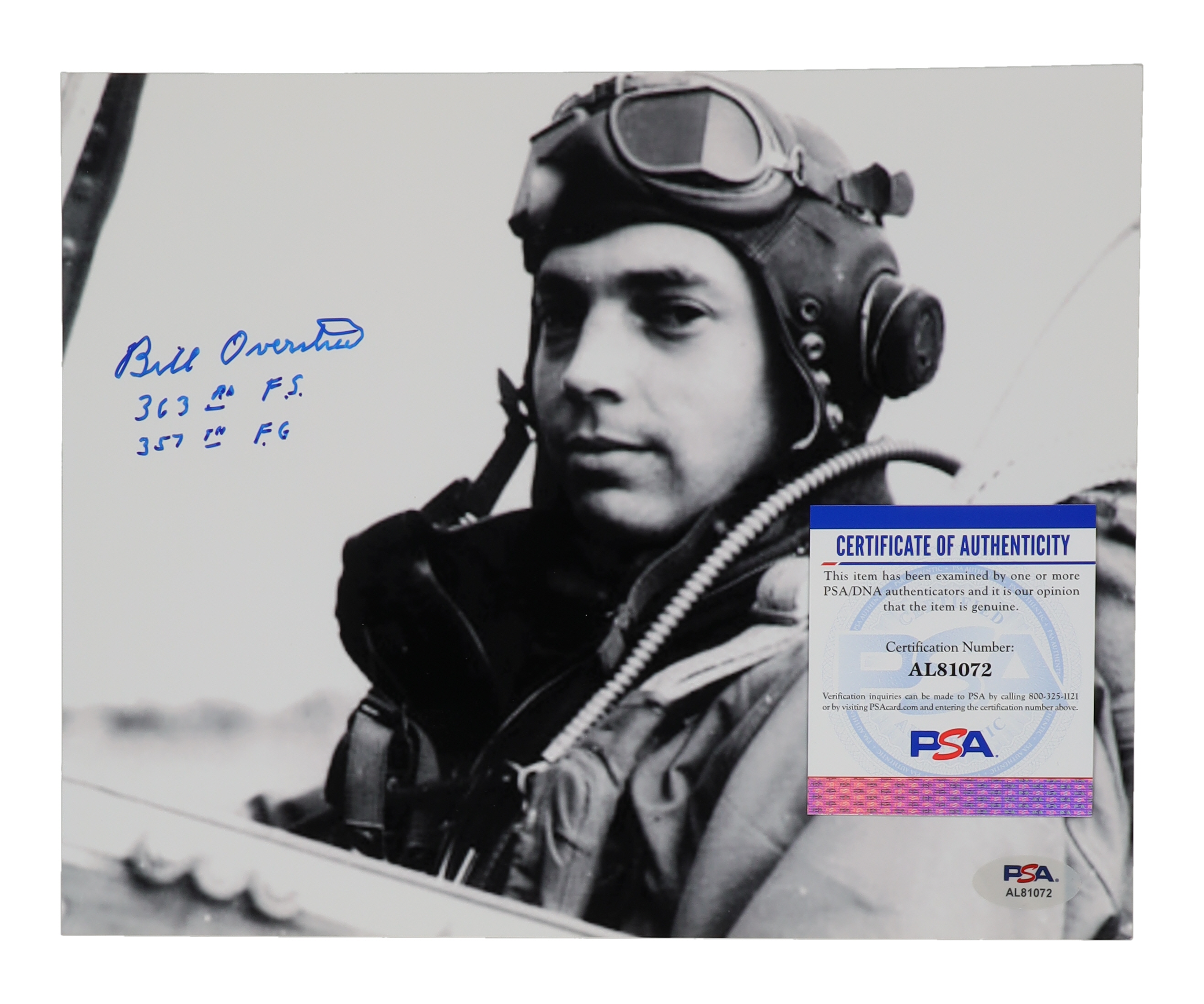 Bill Overstreet Signed 8x10 Photo with Service Record Inscription (PSA) at PristineAuction.com Bill Overstreet Signed 8x10 Photo with Service Record Inscription (PSA) at PristineAuction.com