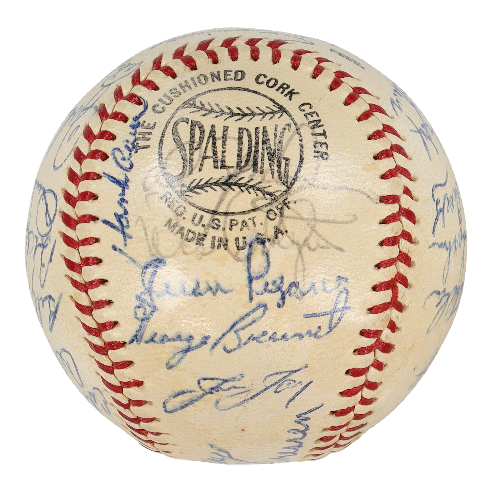 1960 Milwaukee Braves ONL Baseball Signed by (29) with Hank Aaron, Warren Spahn, Juan Pizarro, George Bennett (Beckett) at PristineAuction.com 1960 Milwaukee Braves ONL Baseball Signed by (29) with Hank Aaron, Warren Spahn, Juan Pizarro, George Bennett (Beckett) at PristineAuction.com