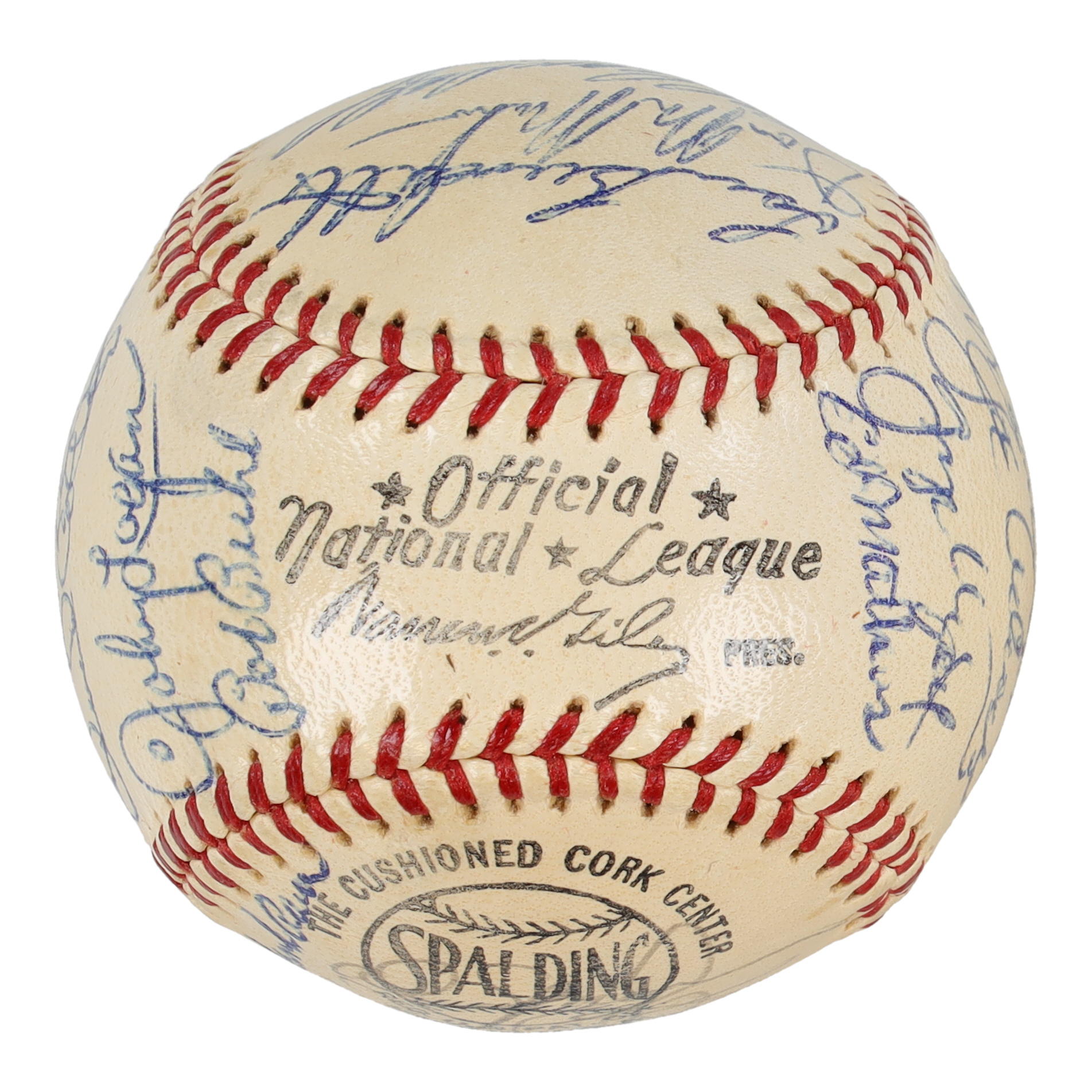 1960 Milwaukee Braves ONL Baseball Signed by (29) with Hank Aaron, Warren Spahn, Juan Pizarro, George Bennett (Beckett) at PristineAuction.com 1960 Milwaukee Braves ONL Baseball Signed by (29) with Hank Aaron, Warren Spahn, Juan Pizarro, George Bennett (Beckett) at PristineAuction.com