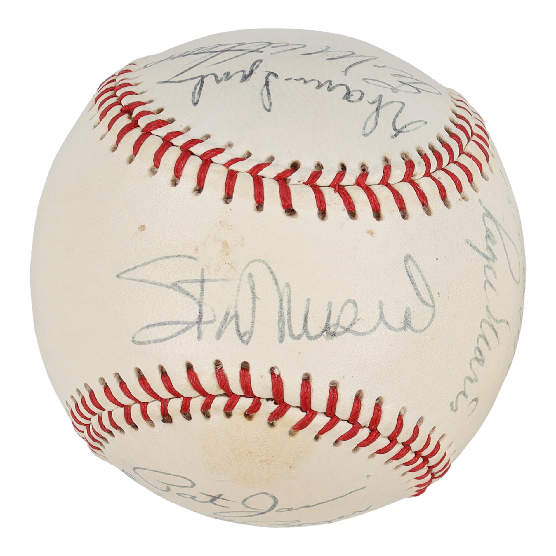 MLB HOFers & Stars Baseball Signed by (9) with Roger Maris, Hank Aaron, Stan Musial, Pee Wee Reese, Warren Spahn (Beckett) at PristineAuction.com MLB HOFers & Stars Baseball Signed by (9) with Roger Maris, Hank Aaron, Stan Musial, Pee Wee Reese, Warren Spahn (Beckett) at PristineAuction.com