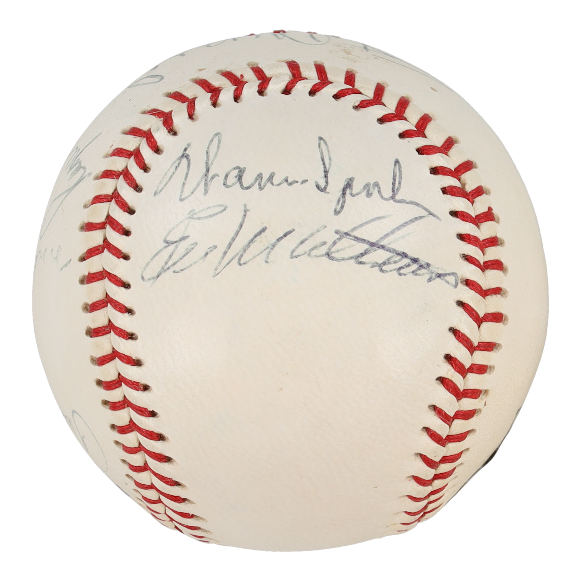 MLB HOFers & Stars Baseball Signed by (9) with Roger Maris, Hank Aaron, Stan Musial, Pee Wee Reese, Warren Spahn (Beckett) at PristineAuction.com MLB HOFers & Stars Baseball Signed by (9) with Roger Maris, Hank Aaron, Stan Musial, Pee Wee Reese, Warren Spahn (Beckett) at PristineAuction.com