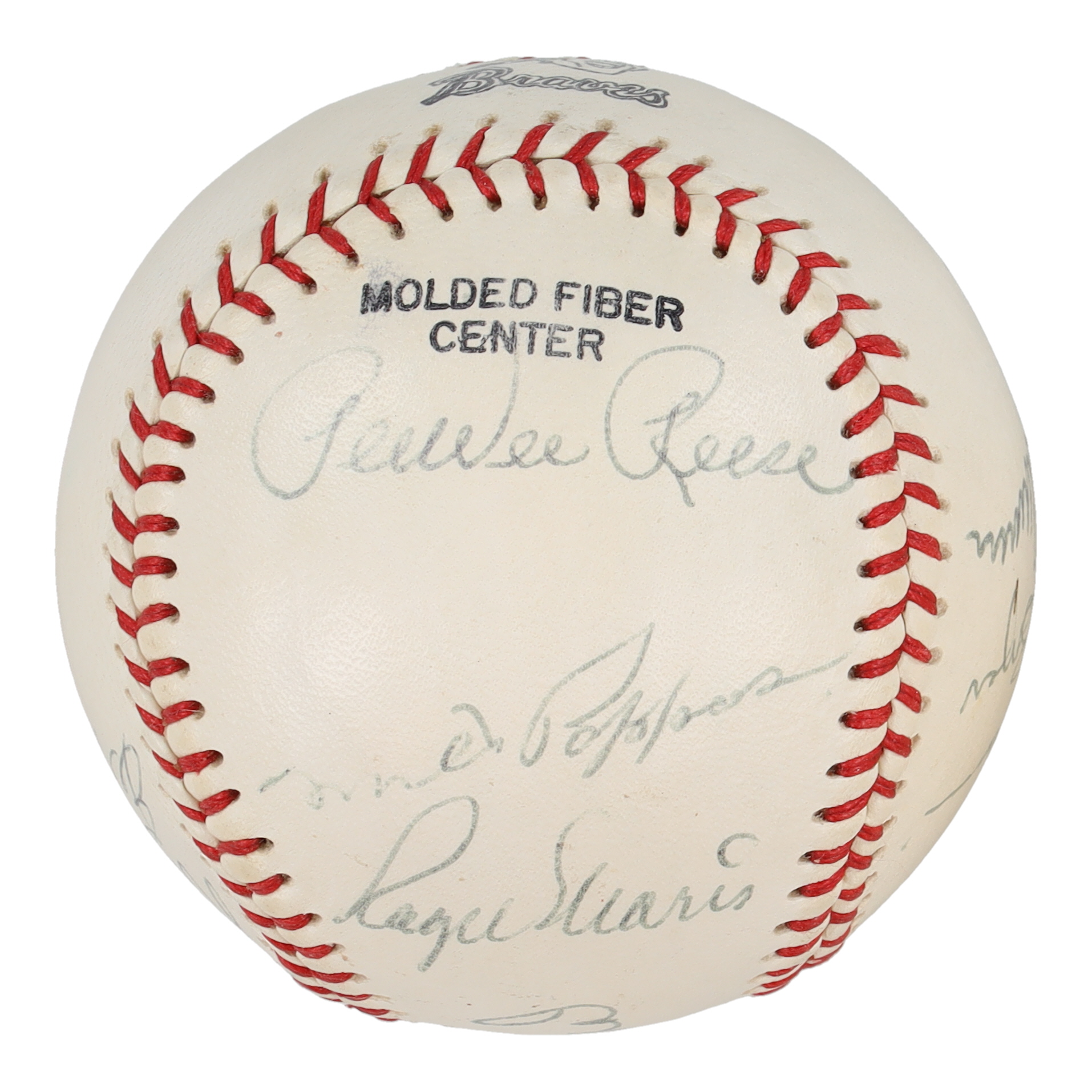 MLB HOFers & Stars Baseball Signed by (9) with Roger Maris, Hank Aaron, Stan Musial, Pee Wee Reese, Warren Spahn (Beckett) at PristineAuction.com MLB HOFers & Stars Baseball Signed by (9) with Roger Maris, Hank Aaron, Stan Musial, Pee Wee Reese, Warren Spahn (Beckett) at PristineAuction.com