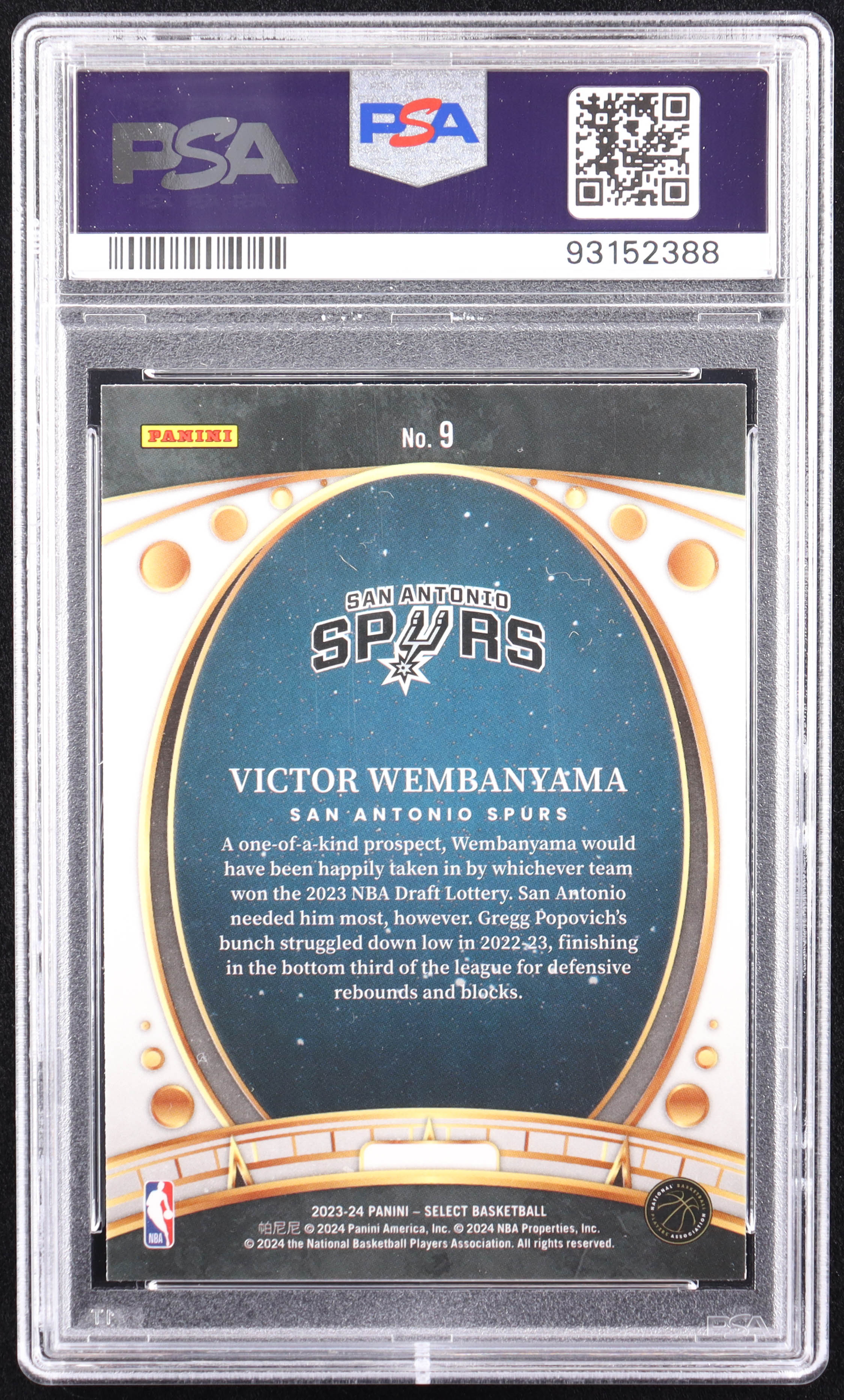 Victor Wembanyama 2023-24 Select Lodestars #9 RC (PSA 10) at PristineAuction.com Victor Wembanyama 2023-24 Select Lodestars #9 RC (PSA 10) at PristineAuction.com
