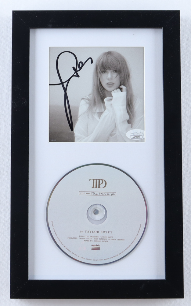 Taylor Swift Signed Custom Framed "The Tortured Poets Department" CD Album Cover Display (JSA) at PristineAuction.com Taylor Swift Signed Custom Framed "The Tortured Poets Department" CD Album Cover Display (JSA) at PristineAuction.com