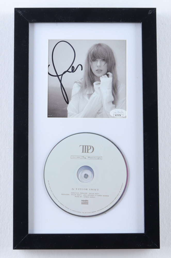 Taylor Swift Signed Custom Framed "The Tortured Poets Department" CD Album Cover Display (JSA) at PristineAuction.com Taylor Swift Signed Custom Framed "The Tortured Poets Department" CD Album Cover Display (JSA) at PristineAuction.com