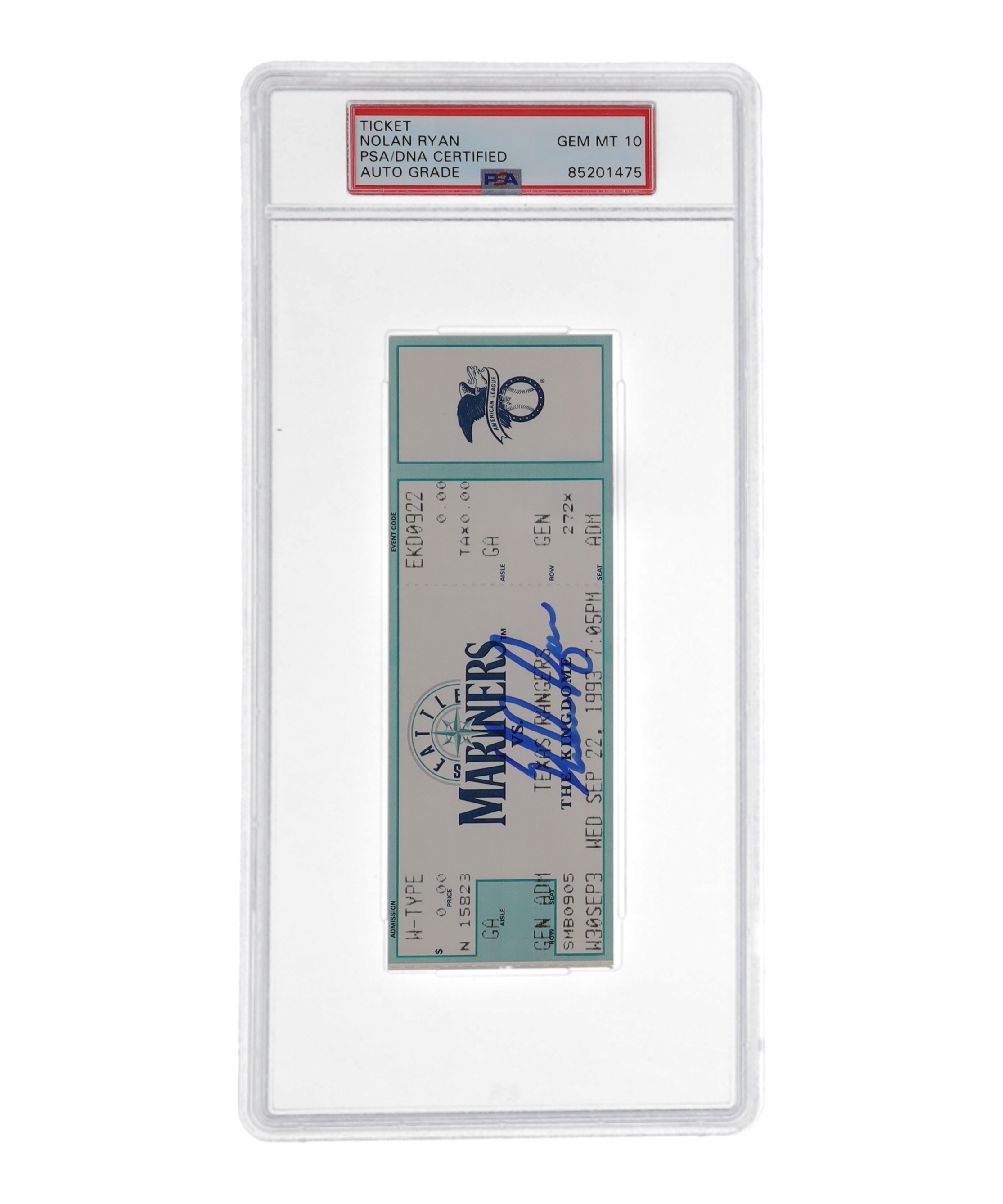 Nolan Ryan Signed Original 1993 Last Game Ticket (PSA | Auto Graded 10) at PristineAuction.com Nolan Ryan Signed Original 1993 Last Game Ticket (PSA | Auto Graded 10) at PristineAuction.com