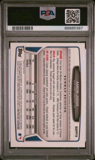 Aaron Judge 2013 Bowman Chrome Draft Draft Picks #BDPP19 RC (PSA 9) at PristineAuction.com Aaron Judge 2013 Bowman Chrome Draft Draft Picks #BDPP19 RC (PSA 9) at PristineAuction.com