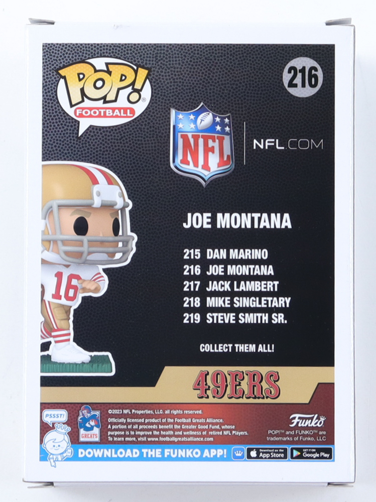 Joe Montana Signed 49ers #216 Funko Pop! Vinyl Figure (Montana) at PristineAuction.com Joe Montana Signed 49ers #216 Funko Pop! Vinyl Figure (Montana) at PristineAuction.com