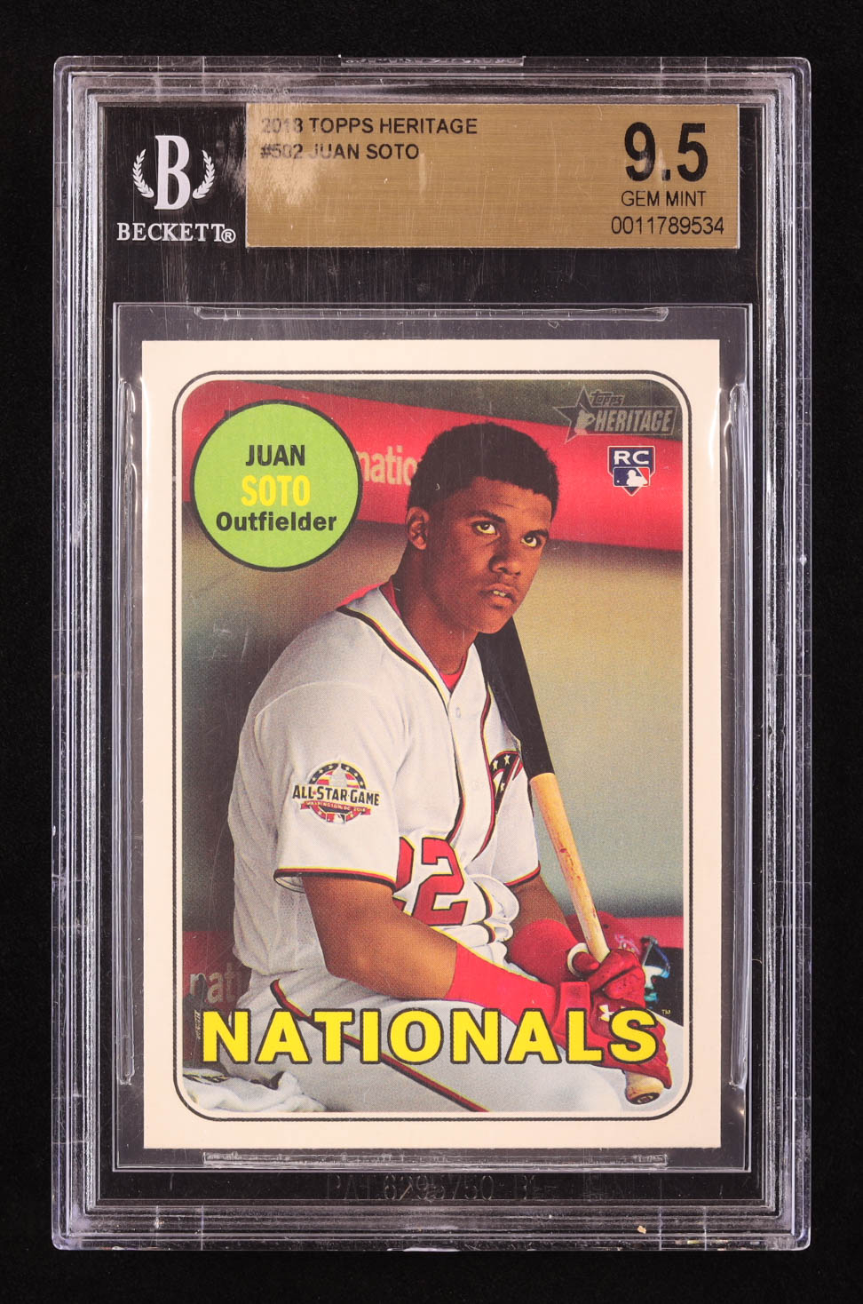 Juan Soto 2018 Topps Heritage #502 RC (BGS 9.5) at PristineAuction.com Juan Soto 2018 Topps Heritage #502 RC (BGS 9.5) at PristineAuction.com