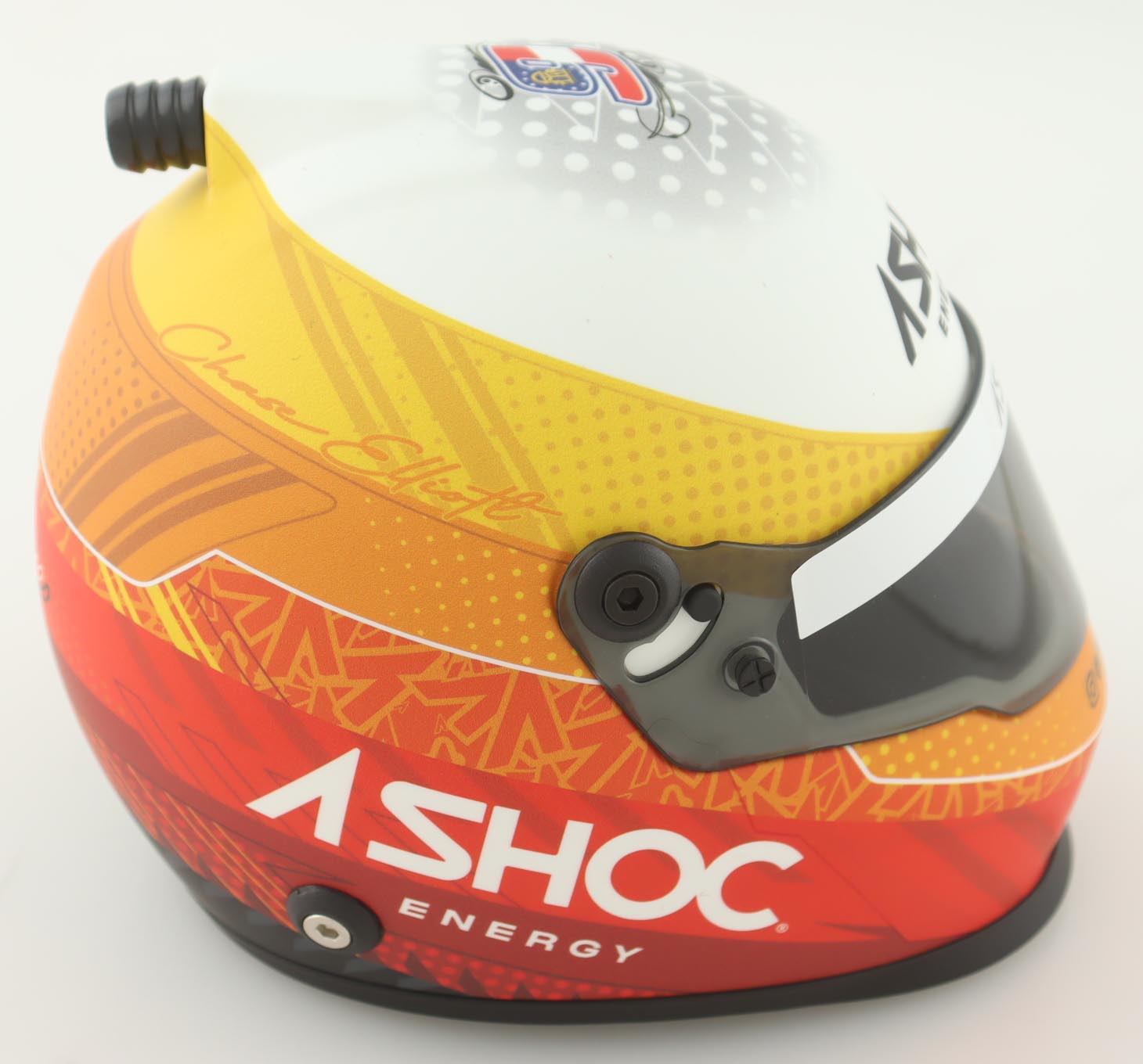 Chase Elliott ASHOC Energy NASCAR 1:2 Scale Mini-Helmet at PristineAuction.com Chase Elliott ASHOC Energy NASCAR 1:2 Scale Mini-Helmet at PristineAuction.com
