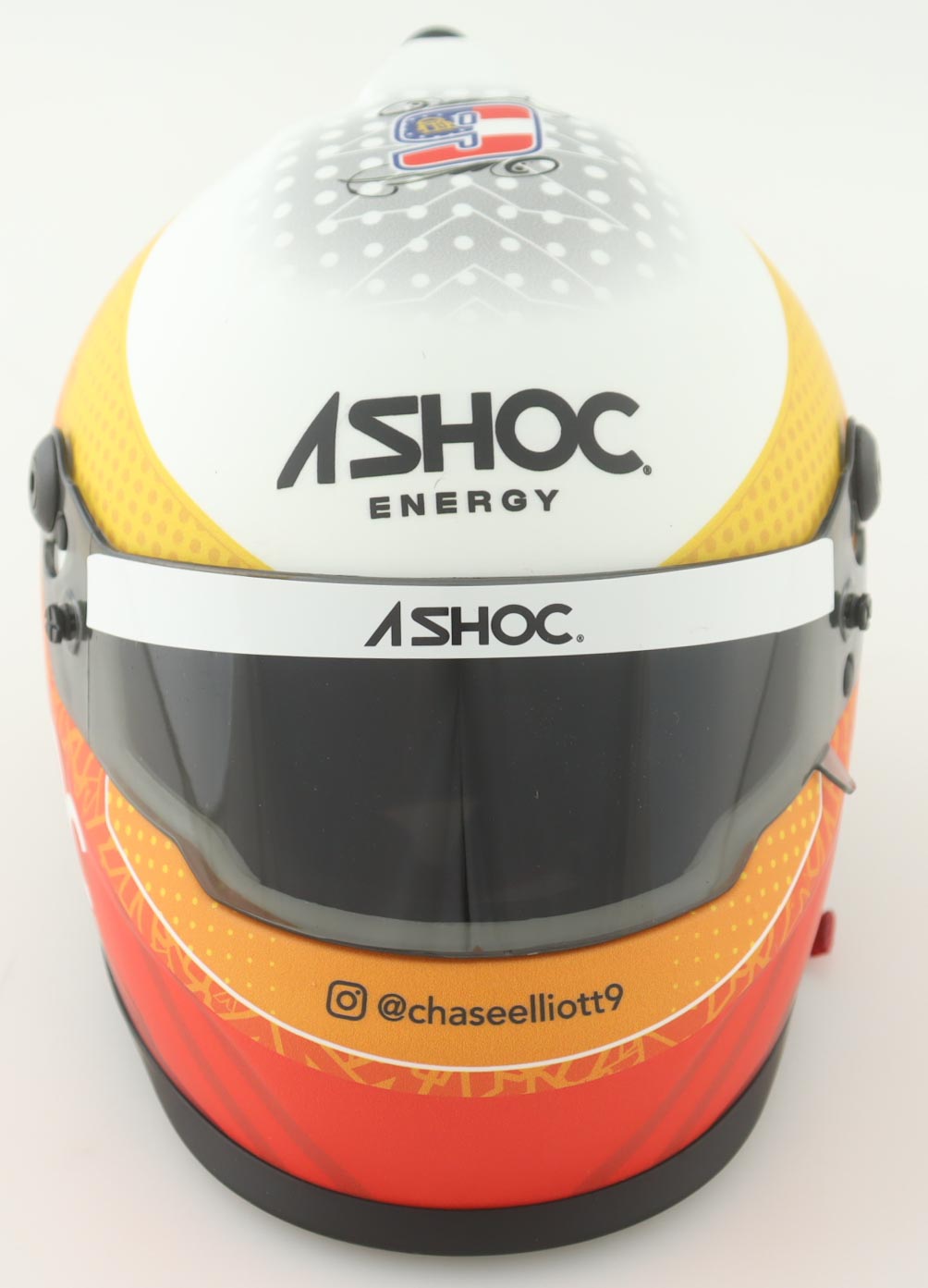 Chase Elliott ASHOC Energy NASCAR 1:2 Scale Mini-Helmet at PristineAuction.com Chase Elliott ASHOC Energy NASCAR 1:2 Scale Mini-Helmet at PristineAuction.com