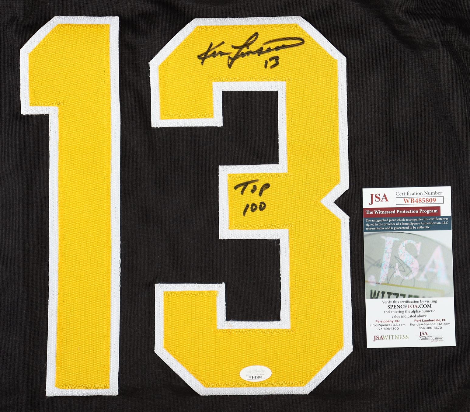 Ken Linseman Signed Jersey Inscribed "Top 100" (JSA) at PristineAuction.com Ken Linseman Signed Jersey Inscribed "Top 100" (JSA) at PristineAuction.com