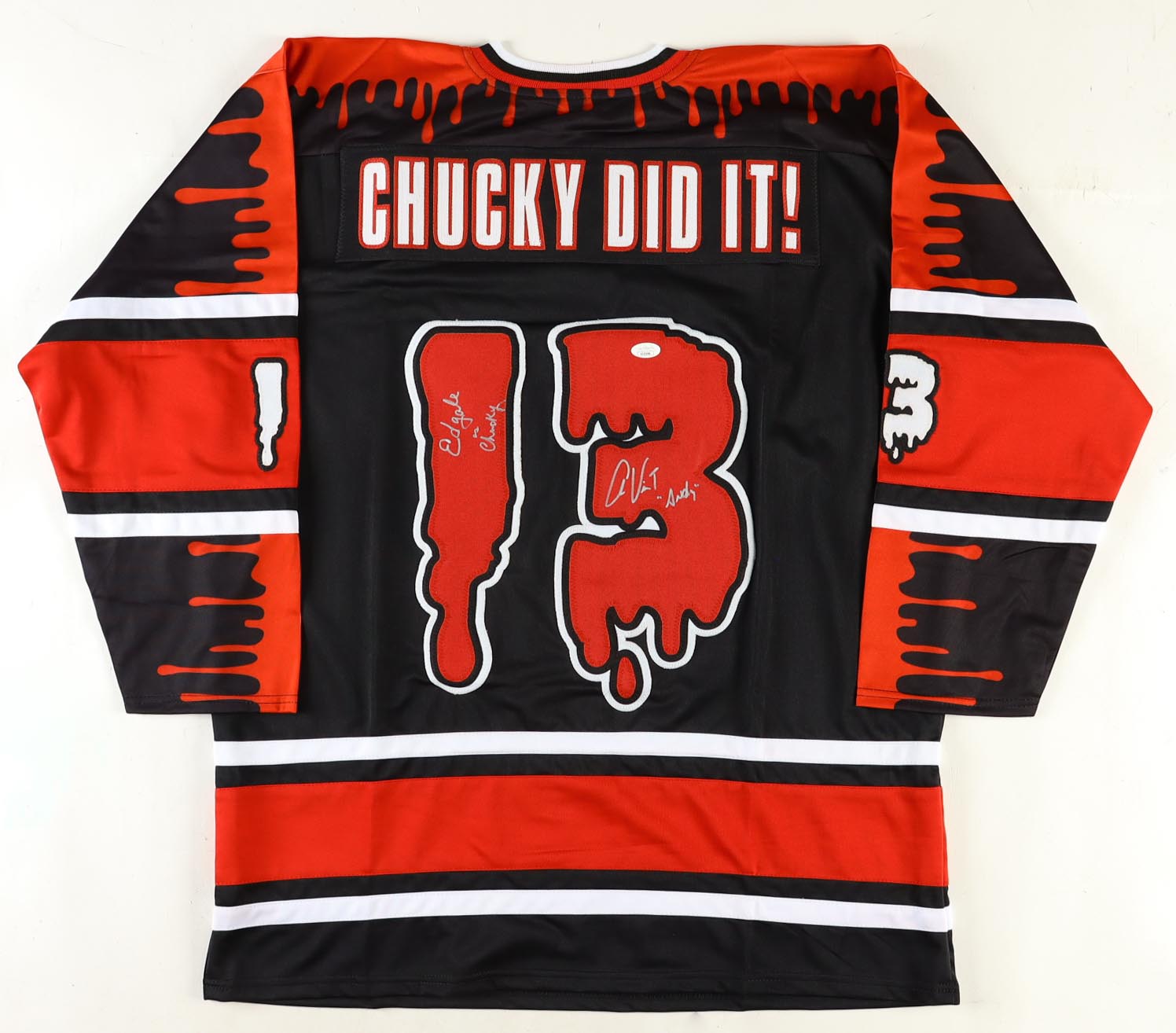 Alex Vincent & Ed Gale Signed Jersey Inscribed "Andy" & "Chucky" (JSA) at PristineAuction.com Alex Vincent & Ed Gale Signed Jersey Inscribed "Andy" & "Chucky" (JSA) at PristineAuction.com