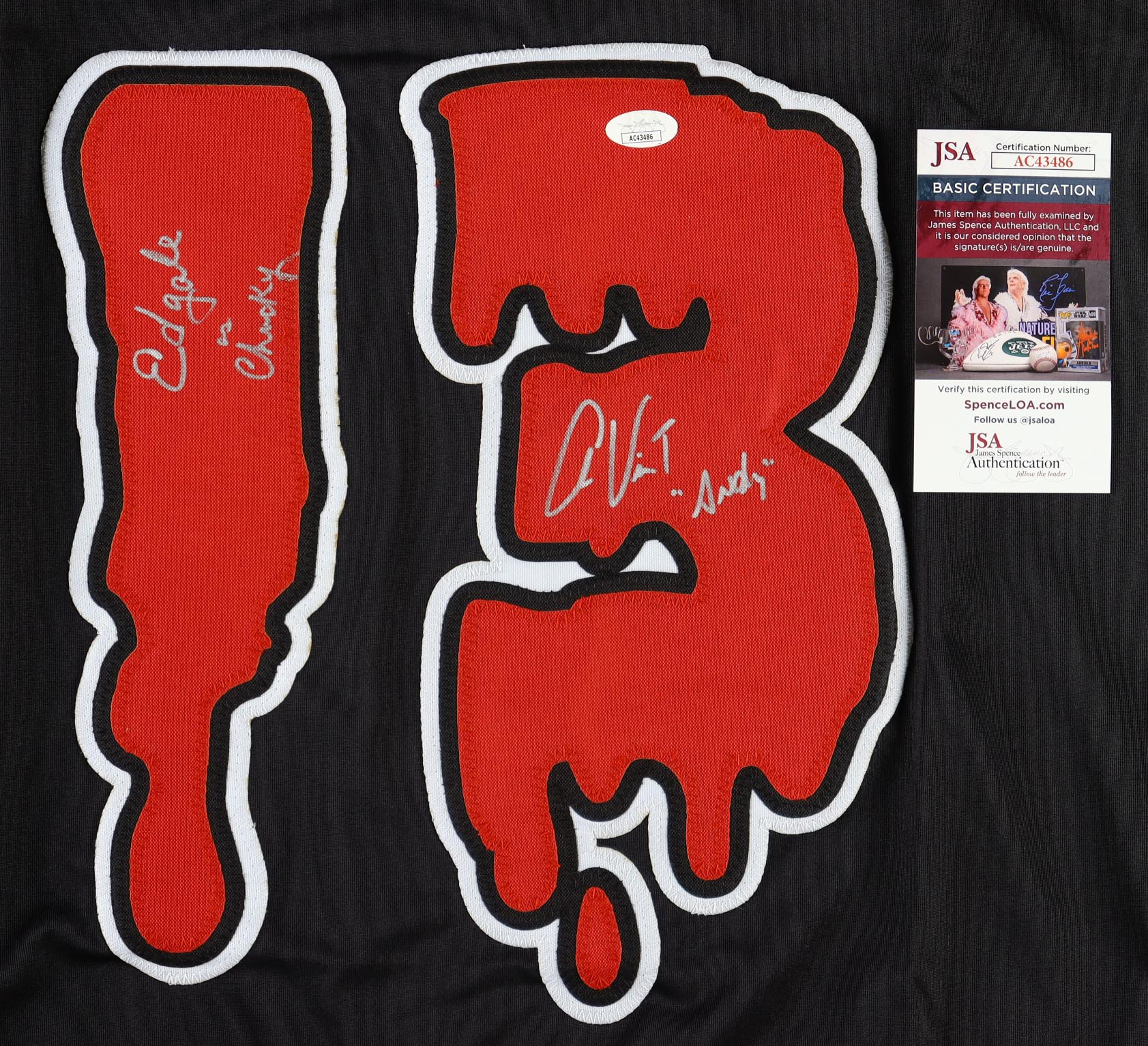 Alex Vincent & Ed Gale Signed Jersey Inscribed "Andy" & "Chucky" (JSA) at PristineAuction.com Alex Vincent & Ed Gale Signed Jersey Inscribed "Andy" & "Chucky" (JSA) at PristineAuction.com